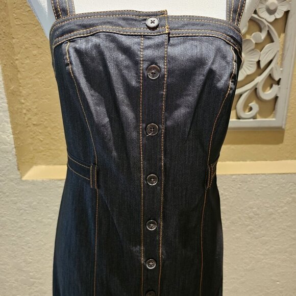 Calvin Klein Women's Denim Button-Front Midi Dress 10P W NEW W OUT Tags - Picture 5 of 10